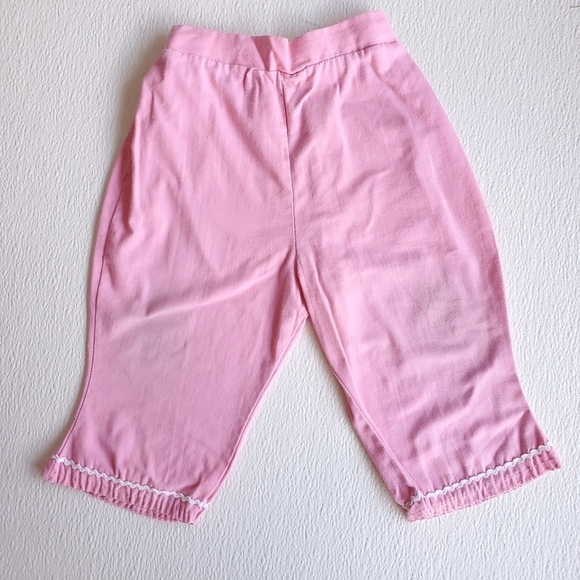 Vintage 2 Piece Top & Bottom Outfit Pink Dutch Girl Baby 12 Months - Picture 7 of 7